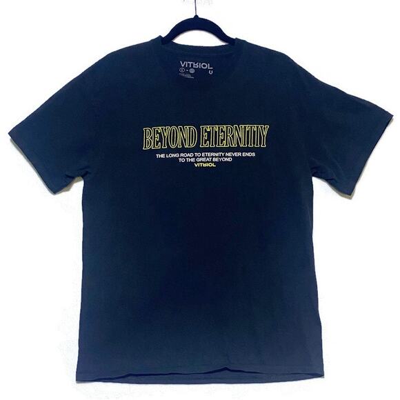 Vitriol Beyond Eternity Graphic T-Shirt Men's Large Black Short Sleeve - Picture 2 of 5